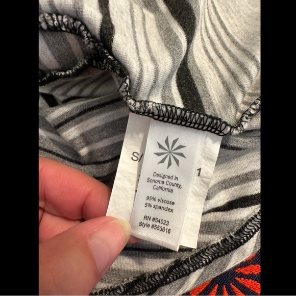 ATHLETA Shadow Striped Faux Wrap Skirt Black Heather Gray PullOn Knit Drawstring - Picture 11 of 13